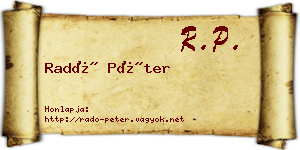 Radó Péter névjegykártya