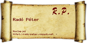 Radó Péter névjegykártya