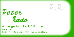 peter rado business card